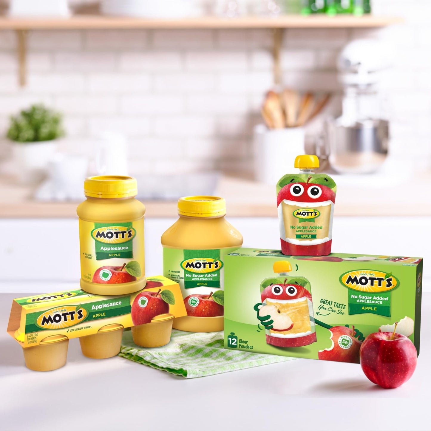 Mott's Apple & Cinnamon Variety Pack Applesauce, 4 oz cups, 36 count, No Artificial Flavors, Good Source Of Vitamin C, Nutritious Option For The Whole Family - Fresh Hearth