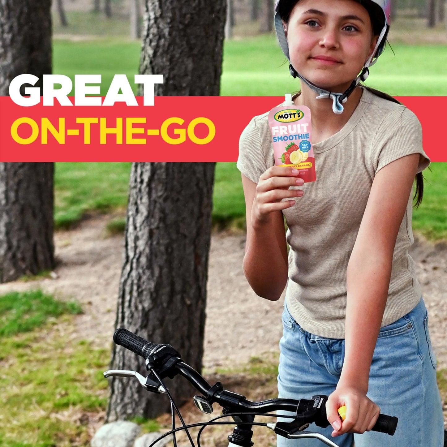 Mott’s Fruit Smoothies Strawberry Banana, 4.2 oz clear pouches, 8 Pack, Non - dairy, Made With Oatmilk, Made With Real Fruit, Good Source of Calcium, On - the - Go - Fresh Hearth