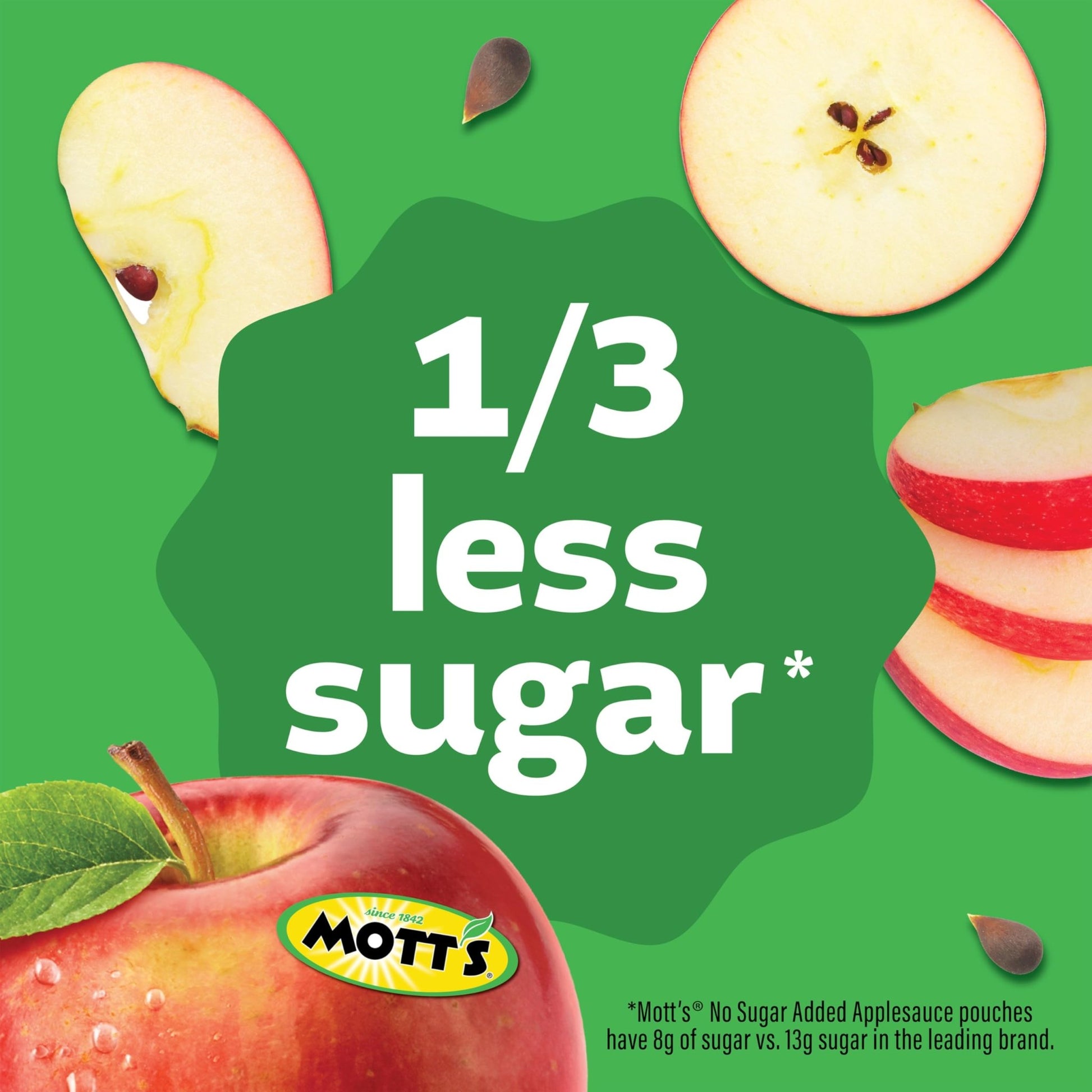 Mott's No Sugar Added Applesauce Variety Pack, 4 Flavors – Apple, Strawberry, Cinnamon & Blueberry, Made from Real Fruit, No Artificial Flavors, 3.2 Clear Pouches, 20 Pack - Fresh Hearth