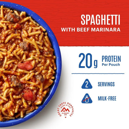 Mountain House Spaghetti with Beef Marinara | Freeze Dried Backpacking & Camping Food |2 Servings - Fresh Hearth
