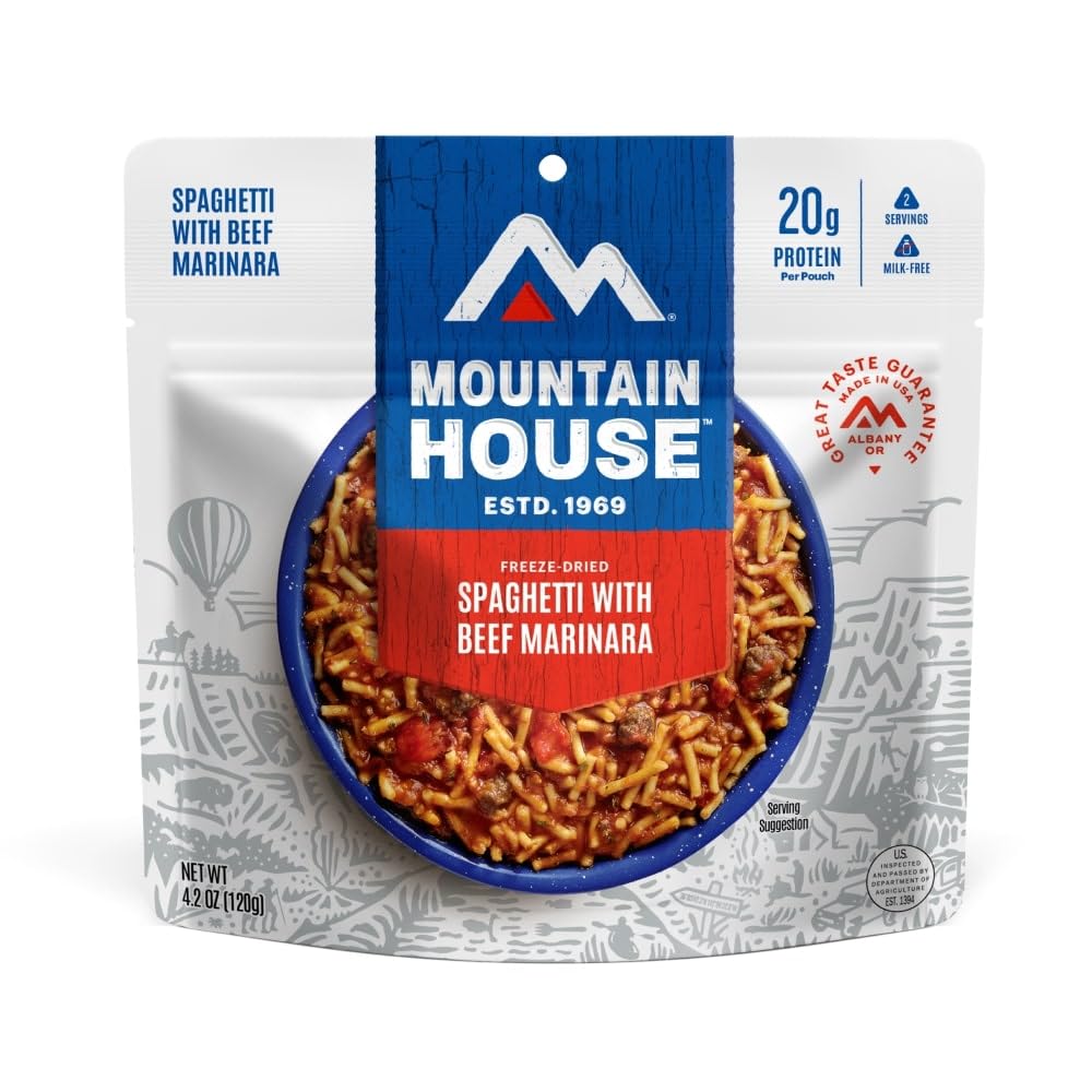 Mountain House Spaghetti with Beef Marinara | Freeze Dried Backpacking & Camping Food |2 Servings - Fresh Hearth