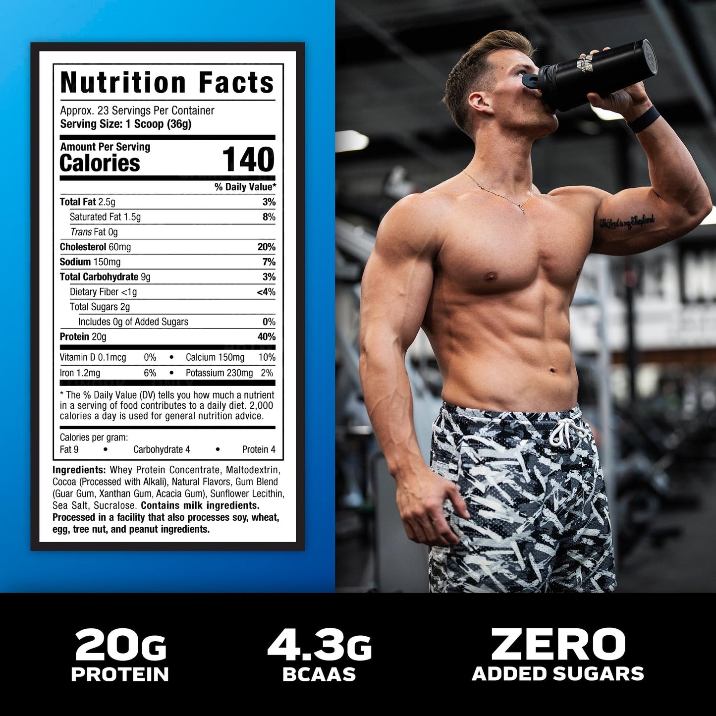 Muscletech Grass - Fed Whey Protein Powder (Triple Chocolate, 1.8LB) - Whey Protein Smoothie & Milk Shake Mix Supports Muscle Gain & Recovery - 20g of Whey Protein for Women & Men - Non - GMO, Gluten - Free - Fresh Hearth
