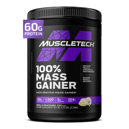 MuscleTech High Protein Mass Gainer for Men & Women - Protein Powder Shakes for Weight Gain, Muscle Building & Recovery with Creatine Monohydrate - Vanilla Milkshake, 5.15 Pound - Fresh Hearth