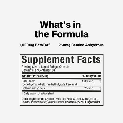Muscletech HMB Supplements 1000mg, Clear Muscle (42 Liquid Softgels) - Highest Grade HMB for Lean Muscle & Recovery - HMB Free Acid Muscle Supplement - Help Decrease Muscle Breakdown - Fresh Hearth
