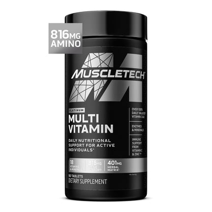 MuscleTech Platinum Multivitamins for Men & Women - Multi - Vitamin Supplement for Immune Support - 18 Vitamins & Minerals, Vitamin A C D E B6 B12 - Daily Workout Supplements for Men - 90 Capsules - Fresh Hearth