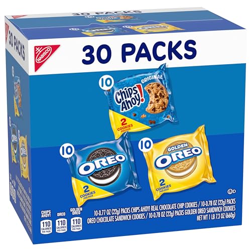 Nabisco Sweet Treats Cookie Variety Pack OREO, OREO Golden & CHIPS AHOY!, 30 Snack Packs (2 Cookies Per Pack) - Fresh Hearth