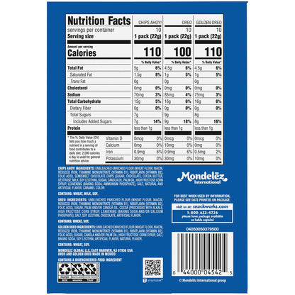 Nabisco Sweet Treats Cookie Variety Pack OREO, OREO Golden & CHIPS AHOY!, 30 Snack Packs (2 Cookies Per Pack) - Fresh Hearth