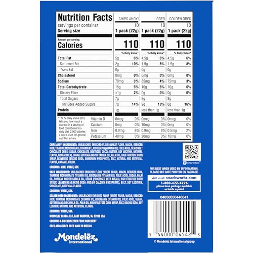 Nabisco Sweet Treats Cookie Variety Pack OREO, OREO Golden & CHIPS AHOY!, 30 Snack Packs (2 Cookies Per Pack) - Fresh Hearth