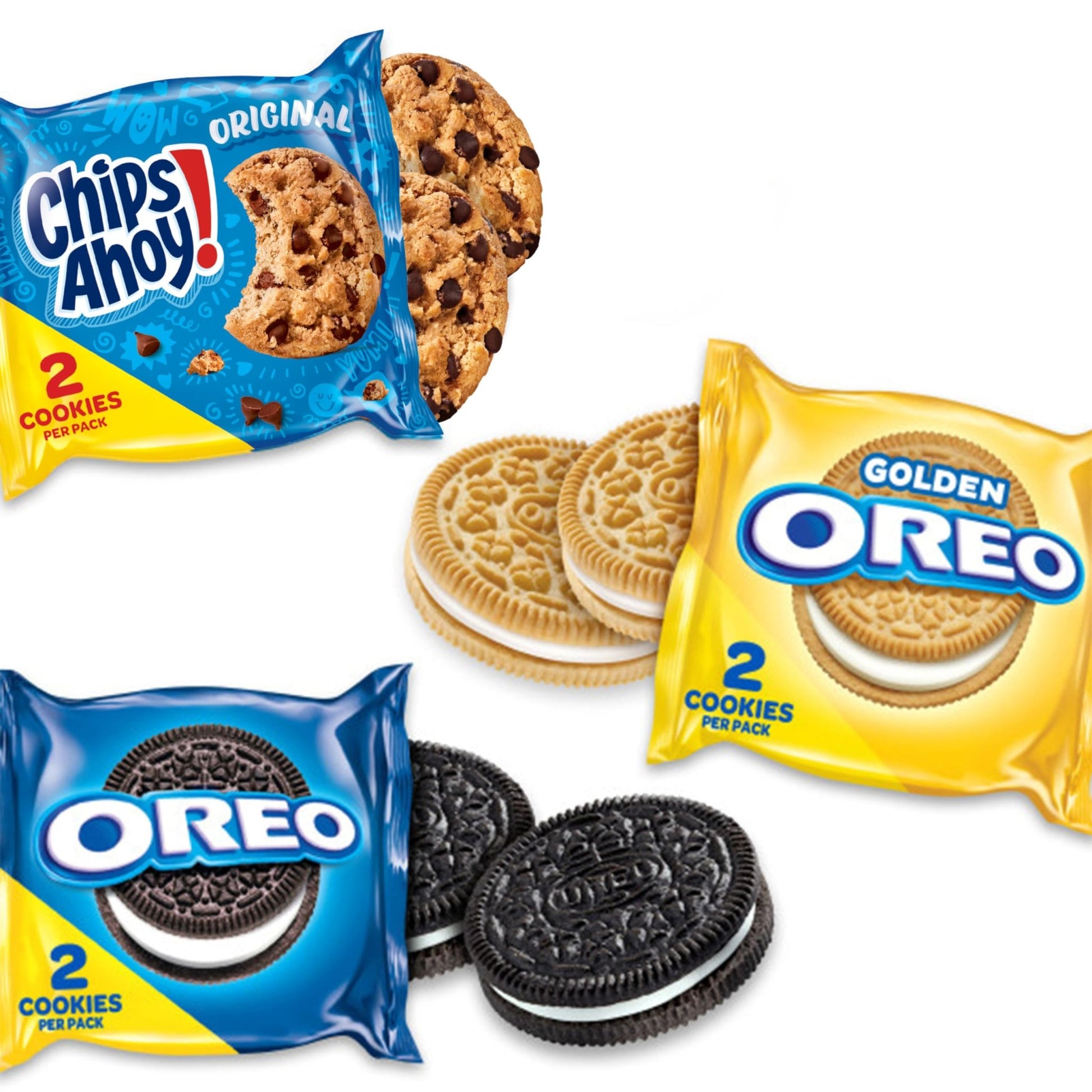 Nabisco Sweet Treats Cookie Variety Pack OREO, OREO Golden & CHIPS AHOY!, 30 Snack Packs (2 Cookies Per Pack) - Fresh Hearth