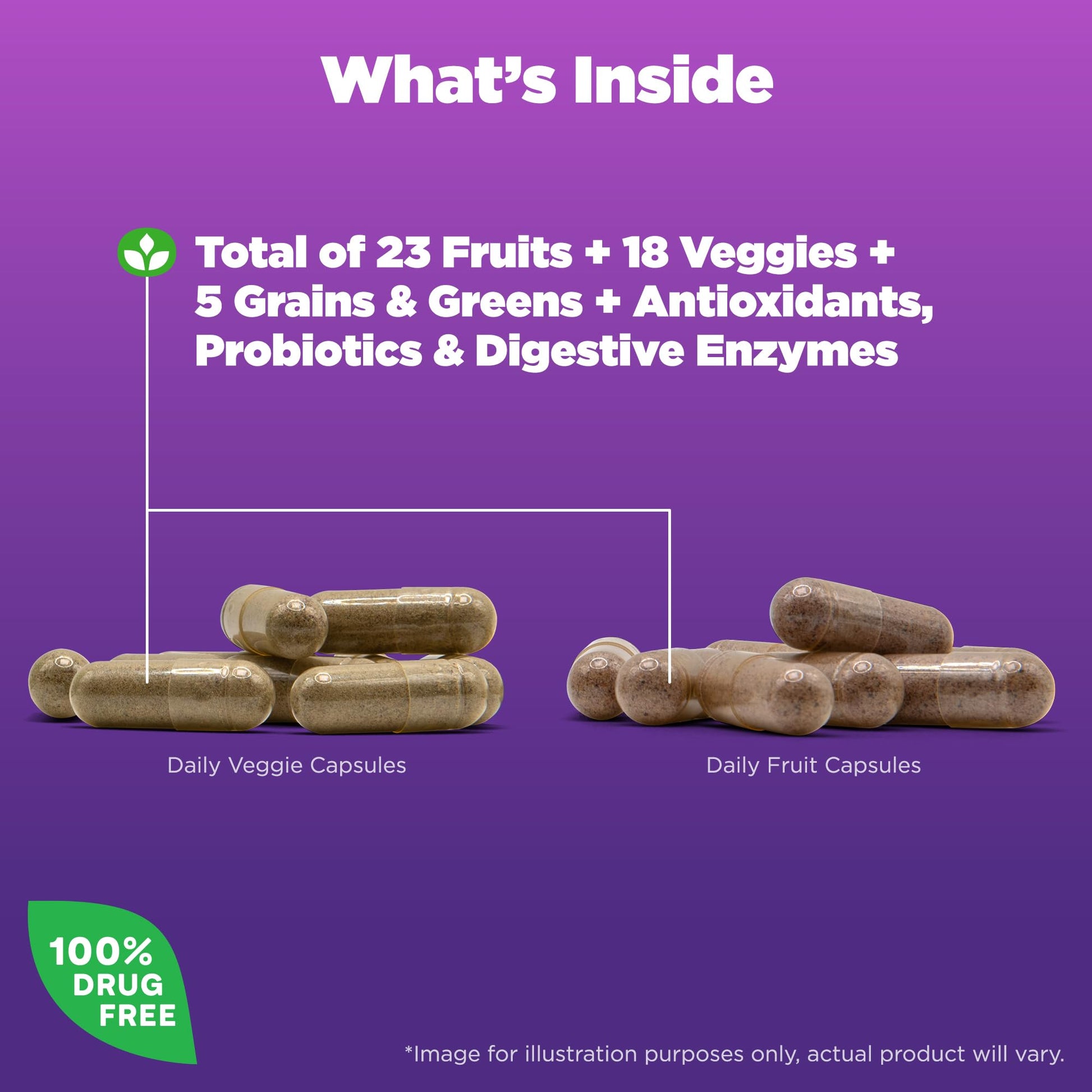 Natrol JuiceFestiv, The Ultimate Fruit and Veggie Super - Food to Support Balanced Nutrition and Overall Well - Being, Plus Antioxidants for Cellular Health, 60 Capsules (2 - Count), Up to a 30 Day Supply - Fresh Hearth
