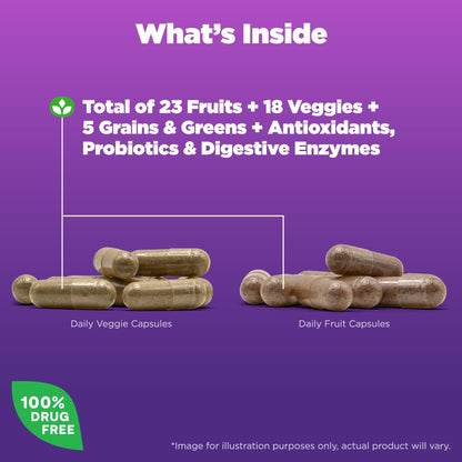 Natrol JuiceFestiv, The Ultimate Fruit and Veggie Super - Food to Support Balanced Nutrition and Overall Well - Being, Plus Antioxidants for Cellular Health, 60 Capsules (2 - Count), Up to a 30 Day Supply - Fresh Hearth
