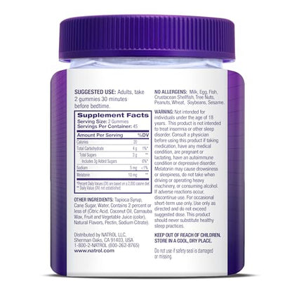 Natrol Melatonin Gummies, Sleep Support, 90 Strawberry - Flavored Adult Melatonin Gummies, 10 mg Sleep Aids for Adults - Fresh Hearth