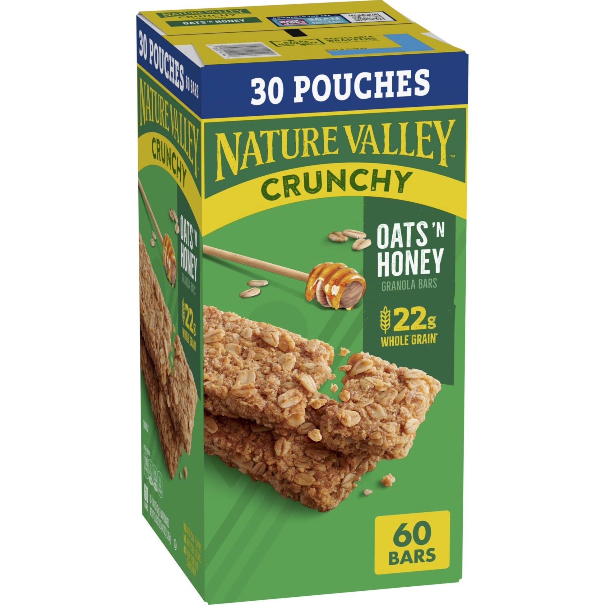 Nature Valley Crunchy Oats 'n Honey Granola Bars, 60 Bars, 44.7 OZ (30 Pouches) - Fresh Hearth