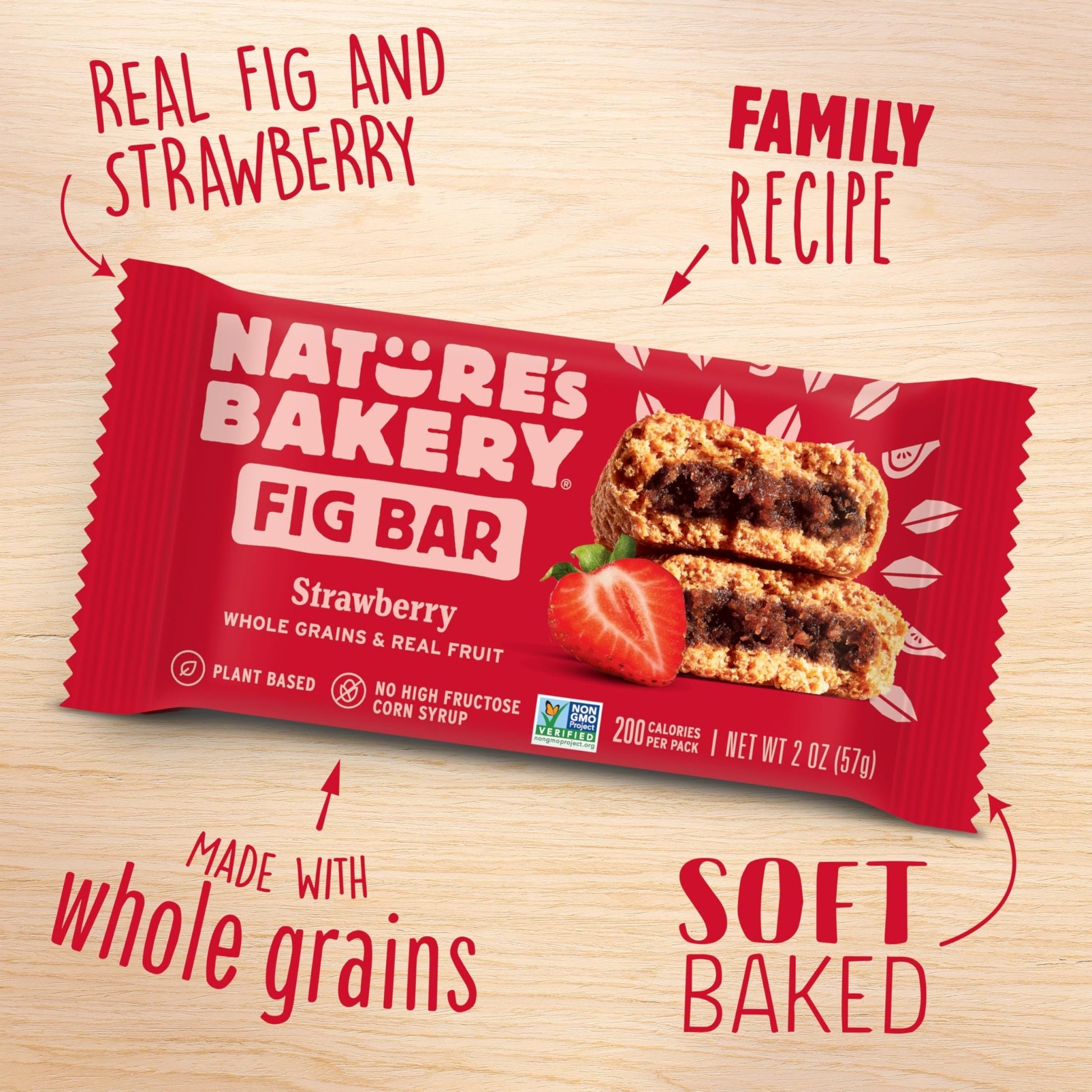 Nature's Bakery Whole Wheat Fig Bars, Real Fruit, Strawberry, 12 Twin packs - Fresh Hearth
