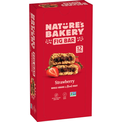 Nature's Bakery Whole Wheat Fig Bars, Real Fruit, Strawberry, 12 Twin packs - Fresh Hearth