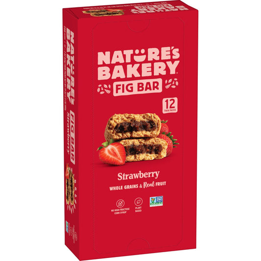 Nature's Bakery Whole Wheat Fig Bars, Real Fruit, Strawberry, 12 Twin packs - Fresh Hearth