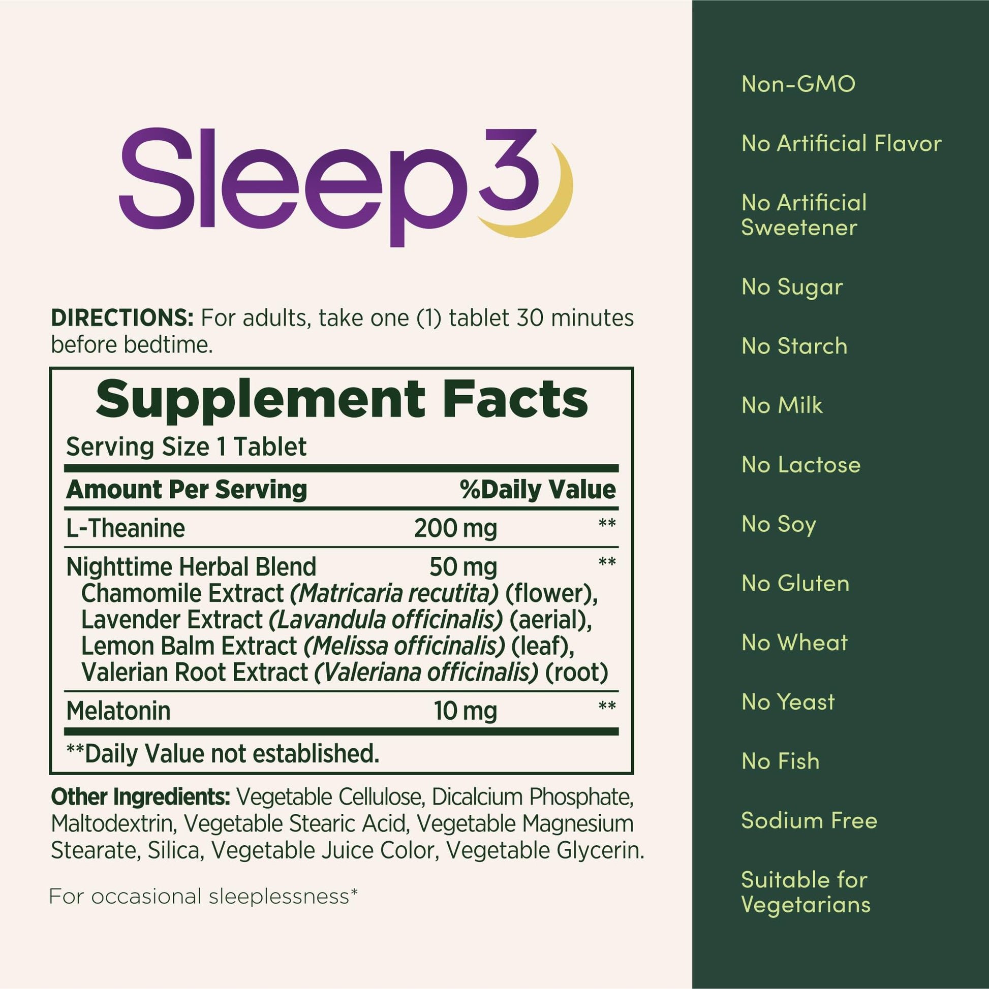 Nature’s Bounty Sleep3 Melatonin 10mg, Maximum Strength 100% Drug Free Sleep Aid, Dietary Supplement, L - Theanine & Nighttime Herbal Blend Time Release Technology, 60 Tri - Layered Tablets - Fresh Hearth