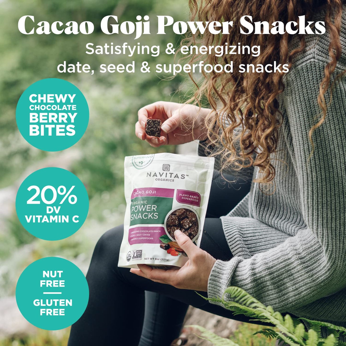 Navitas Organics Superfood Power Snacks, Cacao Goji, 8 oz. Bag, 11 Servings — Organic, Non - GMO, Gluten - Free - Fresh Hearth