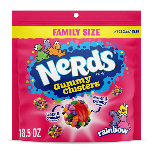 NERDS Gummy Clusters, Candy, Rainbow, Crunchy and Gummy, 18.5 oz - Fresh Hearth