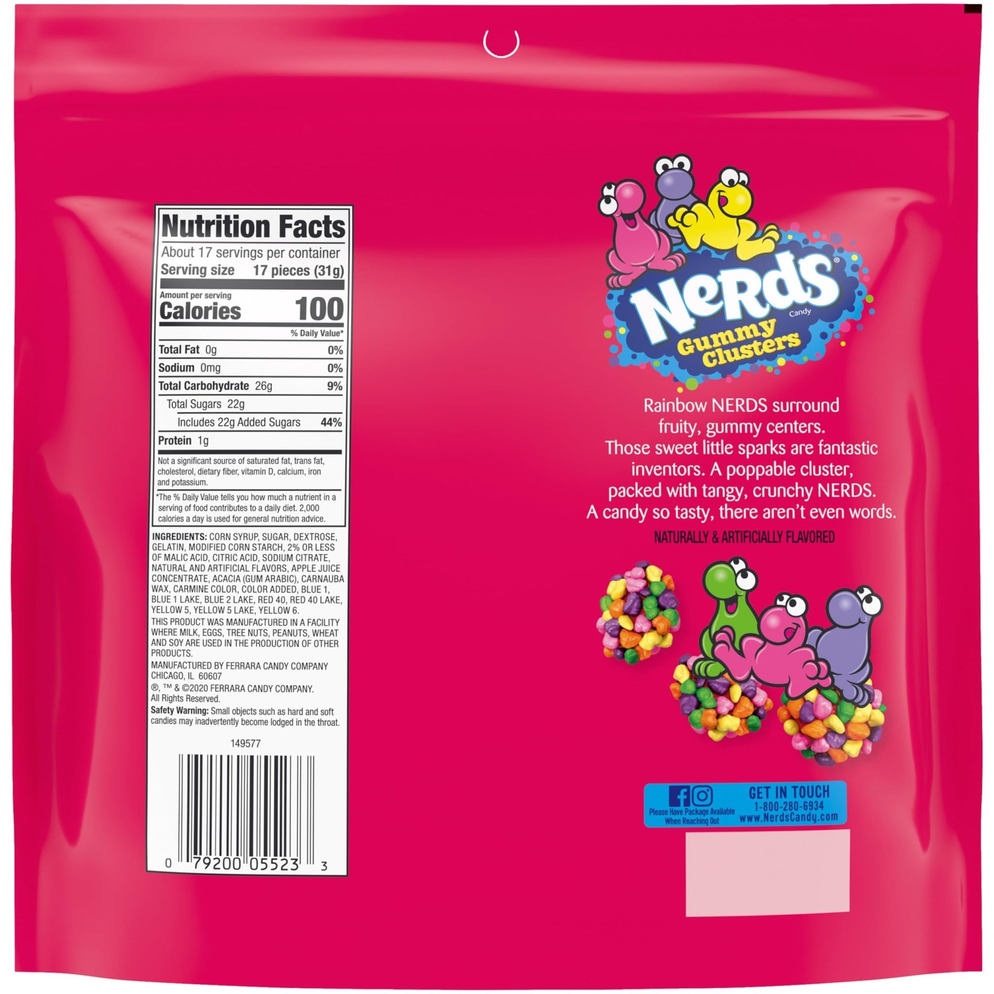 NERDS Gummy Clusters, Candy, Rainbow, Crunchy and Gummy, 18.5 oz - Fresh Hearth