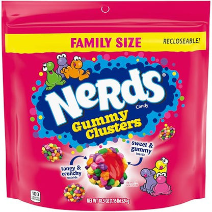 NERDS Gummy Clusters, Candy, Rainbow, Crunchy and Gummy, 18.5 oz - Fresh Hearth