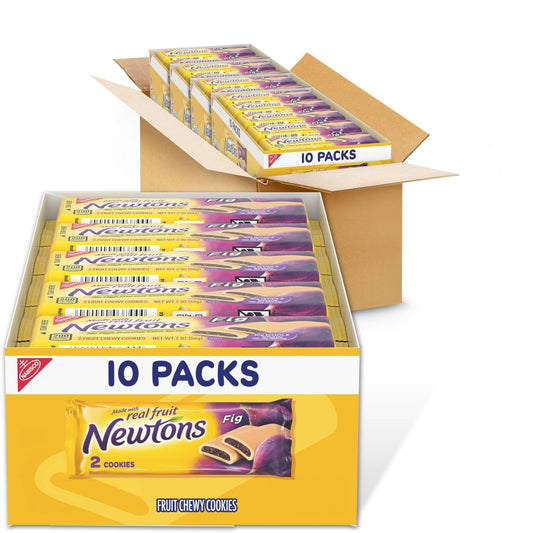 Newtons Fig Bars, Soft Fruit Chewy Cookies, 40 Snack Packs (2 Cookies Per Pack, 4 Boxes) - Fresh Hearth