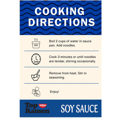 Nissin Top Ramen Noodle Soup, Soy Sauce, 3 Ounce (Pack of 24) - Fresh Hearth