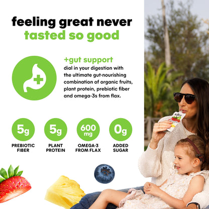 Noka Superfood Fruit Smoothie Pouches Variety Pack, Healthy Snacks with Flax Seed, Plant Protein and Prebiotic Fiber, Vegan and Gluten Free Snacks, Made in USA, Organic Squeeze Pouch, 4.22 oz, 12 Count - Fresh Hearth