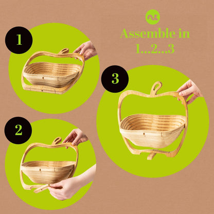 NUT CRAVINGS - Diwali Sweets Hamper Mid - Autumn Festival Dried Fruit Flower Arrangement Gift Basket in Wooden Apple - Shaped Gift Basket + Tray (9 Assortment) Healthy Snack Care Package, Food Assortments - Fresh Hearth