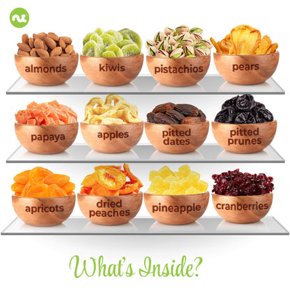 NUT CRAVINGS - Diwali Sweets Hamper Mid - Autumn Festival Dried Fruit & Mixed Nuts Gift Basket in White Gold Box (12 Assortments) Food Arrangement, Healthy Snack Care Package, Food Assortments - Fresh Hearth