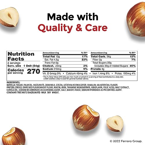 Nutella & GO! Bulk 24 Pack, Hazelnut and Cocoa Spread with Pretzel Sticks, Stocking Stuffers, Snack Cups, 1.9 oz Each - Fresh Hearth