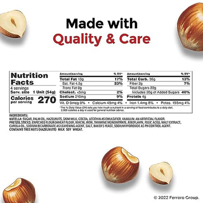 Nutella & GO! Bulk 24 Pack, Hazelnut and Cocoa Spread with Pretzel Sticks, Stocking Stuffers, Snack Cups, 1.9 oz Each - Fresh Hearth