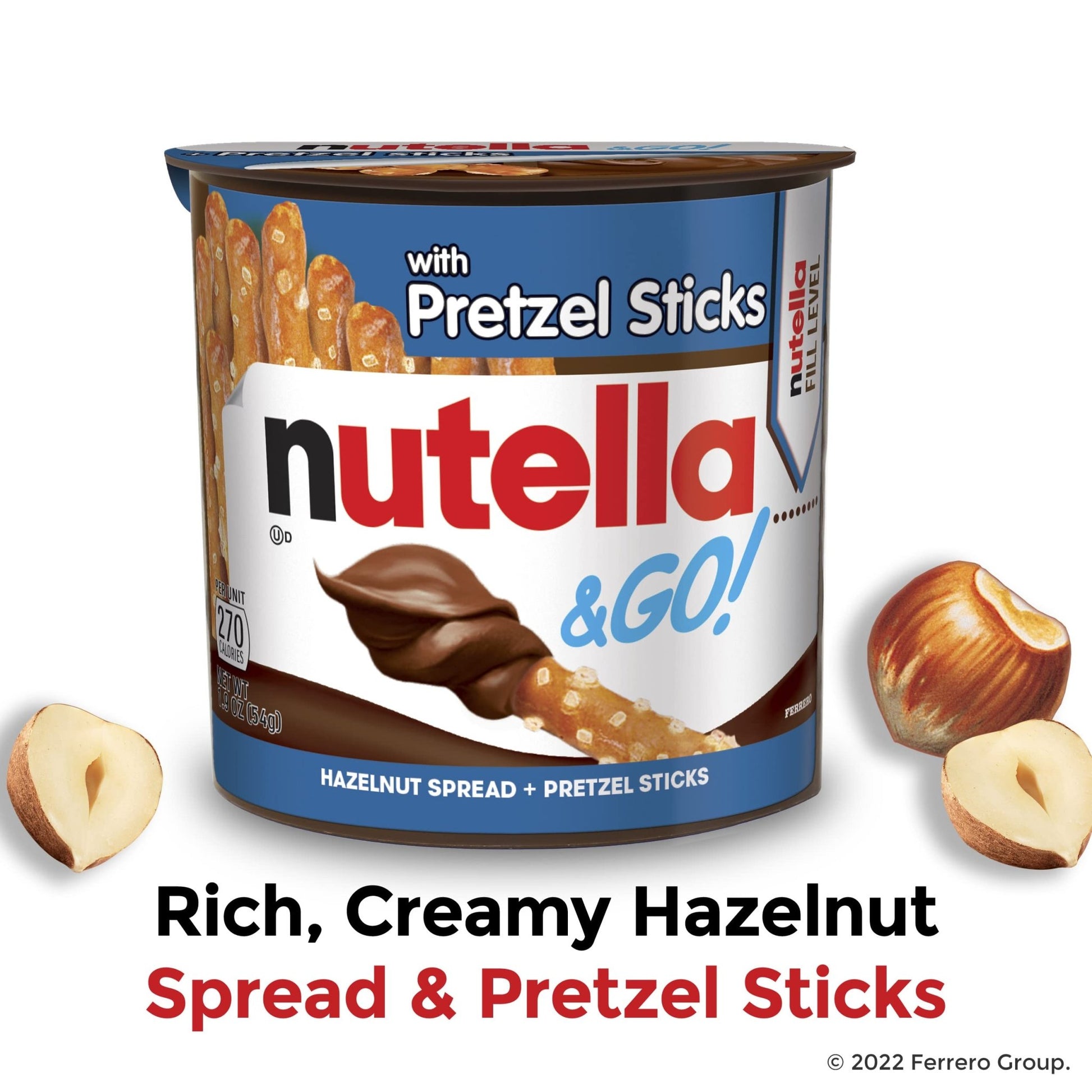 Nutella & GO! Bulk 24 Pack, Hazelnut and Cocoa Spread with Pretzel Sticks, Stocking Stuffers, Snack Cups, 1.9 oz Each - Fresh Hearth