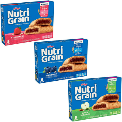 Nutri - Grain Soft Baked Breakfast Bars, Kids Snacks, Whole Grain, Variety Pack (4 Boxes, 32 Count) - Fresh Hearth