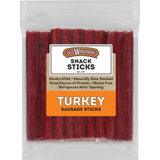 Old Wisconsin Turkey Sausage Snack Sticks, Naturally Smoked, Ready to Eat, High Protein, Low Carb, Keto, Gluten Free, 28 Ounce Resealable Package - Fresh Hearth