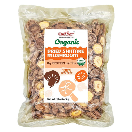 ONETANG Organic Dried Mushrooms, Natural Dried Mushrooms - Premium Flavors |AAA Grade Extra Dry Mushrooms for Soups, Sauces, Pasta and Risotto, Rehydrate Quickly, All Natural & Vegan | 16 Oz - Fresh Hearth