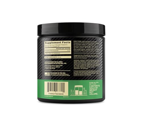Optimum Nutrition Micronized Creatine Monohydrate Powder, Unflavored, 60 Servings, 300 Grams (Packaging May Vary) - Fresh Hearth