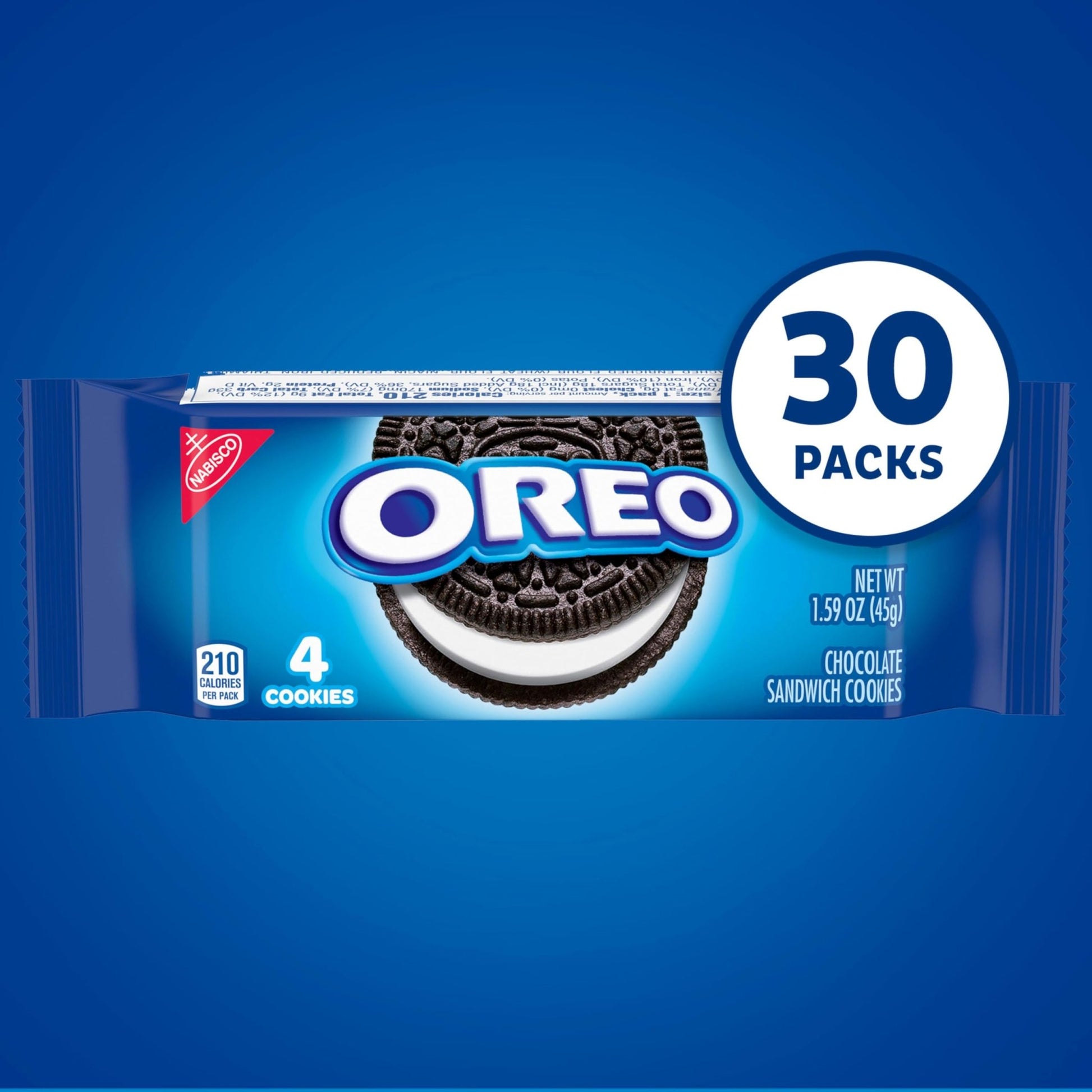 OREO Chocolate Sandwich Cookies, 30 Snack Packs (4 Cookies Per Pack) - Fresh Hearth