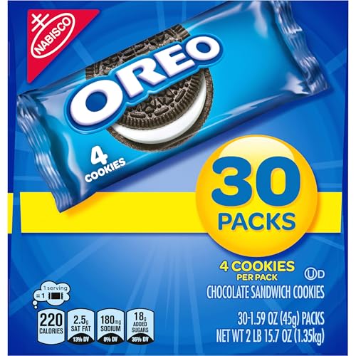 OREO Chocolate Sandwich Cookies, 30 Snack Packs (4 Cookies Per Pack) - Fresh Hearth