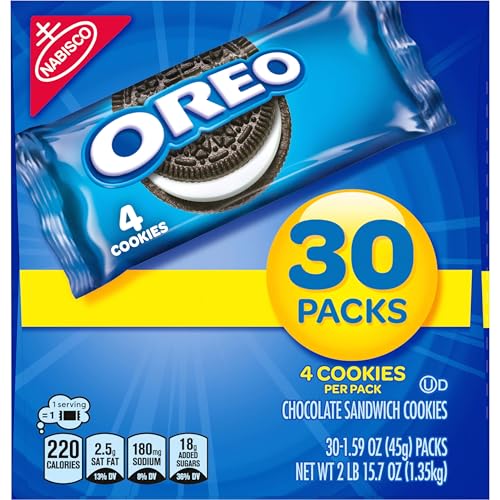 OREO Chocolate Sandwich Cookies, 30 Snack Packs (4 Cookies Per Pack) - Fresh Hearth