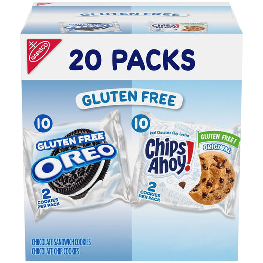 OREO Chocolate Sandwich Cookies & CHIPS AHOY! Chocolate Chip Cookies Gluten Free Cookies Variety Pack, 20 Snack Packs - Fresh Hearth