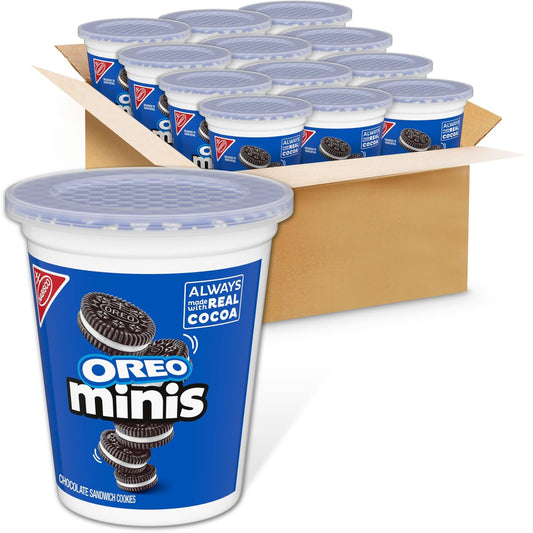 OREO Minis Chocolate Sandwich Cookies, 12 - 3.5 oz Snack Cups - Fresh Hearth