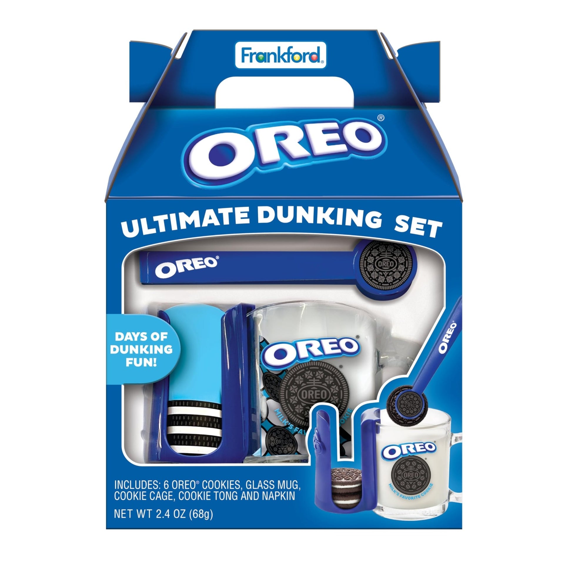 OREO Ultimate Dunking Gift Set With OREO Cookies, Glass Mug, Cookie Holder & Dunking Tongs, By Frankford Candy - Fresh Hearth