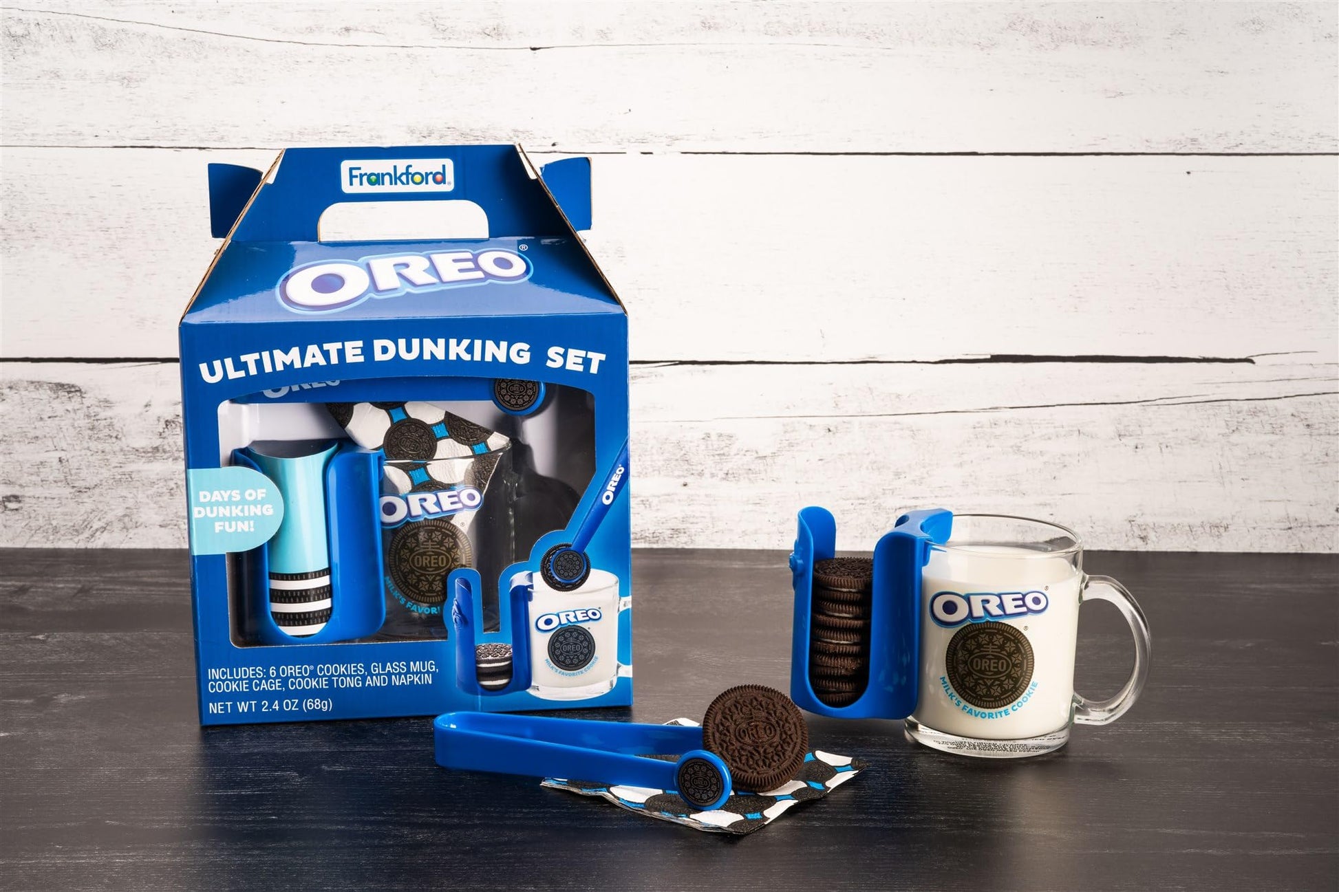 OREO Ultimate Dunking Gift Set With OREO Cookies, Glass Mug, Cookie Holder & Dunking Tongs, By Frankford Candy - Fresh Hearth