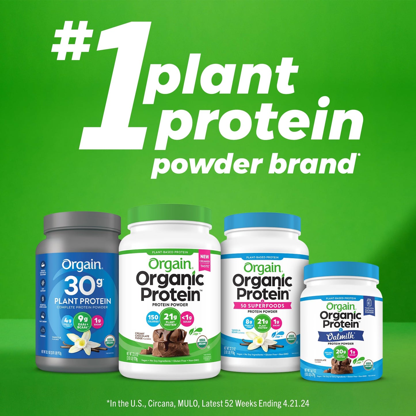 Orgain Organic 30g Vegan Protein Powder, Vanilla, 9g EAAs + BCAAs, Plant Protein, 4g Prebiotic + Fiber, 1g Sugar, Pre - Workout, Muscle Support + Recovery, PMV - 2.01lb (Packaging May Vary) - Fresh Hearth
