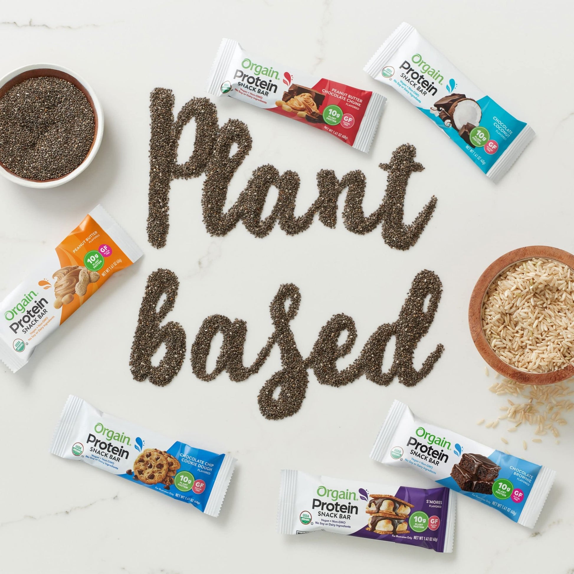 Orgain Organic Vegan Protein Bars, Chocolate Chip Cookie Dough - 10g Plant Based Protein, Low Calorie Healthy Snacks, No Lactose or Soy Ingredients, Gluten Free, Non - GMO - 1.41 Oz (Pack of 12) - Fresh Hearth