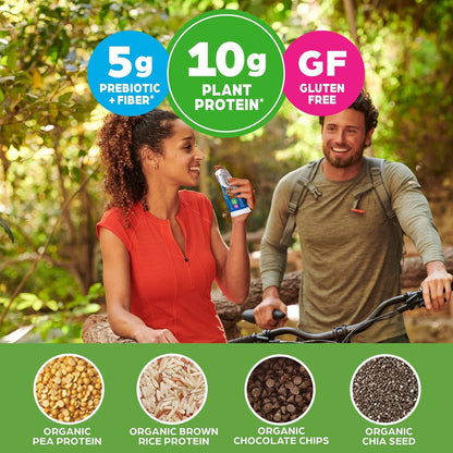 Orgain Organic Vegan Protein Bars, Chocolate Chip Cookie Dough - 10g Plant Based Protein, Low Calorie Healthy Snacks, No Lactose or Soy Ingredients, Gluten Free, Non - GMO - 1.41 Oz (Pack of 12) - Fresh Hearth