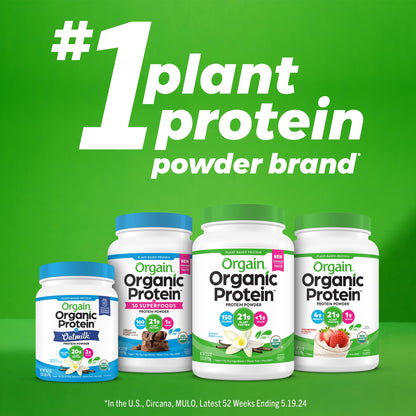 Orgain Organic Vegan Protein Powder, Vanilla Bean - 21g Plant Protein, 4g Prebiotic Fiber, No Lactose Ingredients, No Added Sugar, Non - GMO, For Shakes & Smoothies, 2.03 lb (Packaging May Vary) - Fresh Hearth
