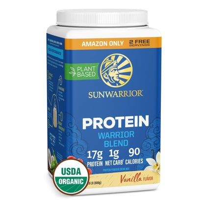 Organic Plant Based Protein Powder | Vegan Organic Protein Powder Vanilla Flavored with BCAA Amino Acids & Hemp Seed Pea Blend | Non - GMO Soy Dairy Filler & Gluten Free (Vanilla, 32 Servings) - Fresh Hearth