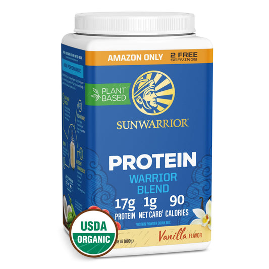 Organic Plant Based Protein Powder | Vegan Organic Protein Powder Vanilla Flavored with BCAA Amino Acids & Hemp Seed Pea Blend | Non - GMO Soy Dairy Filler & Gluten Free (Vanilla, 32 Servings) - Fresh Hearth